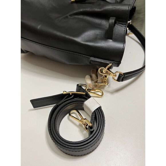 NWT Viola Castellani smooth black leather bucket bag - Picture 6 of 12